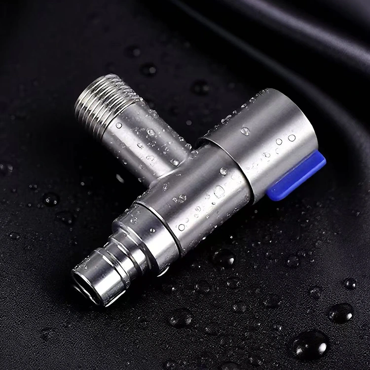 Brushed Blue Handle Stop Valve