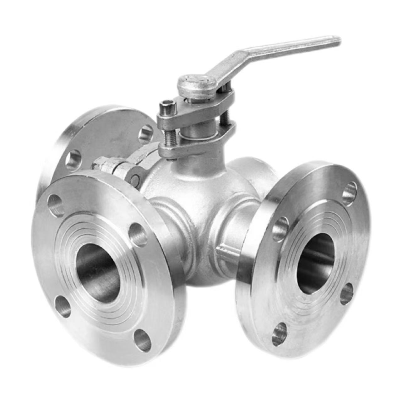 Three-way flange ball valve