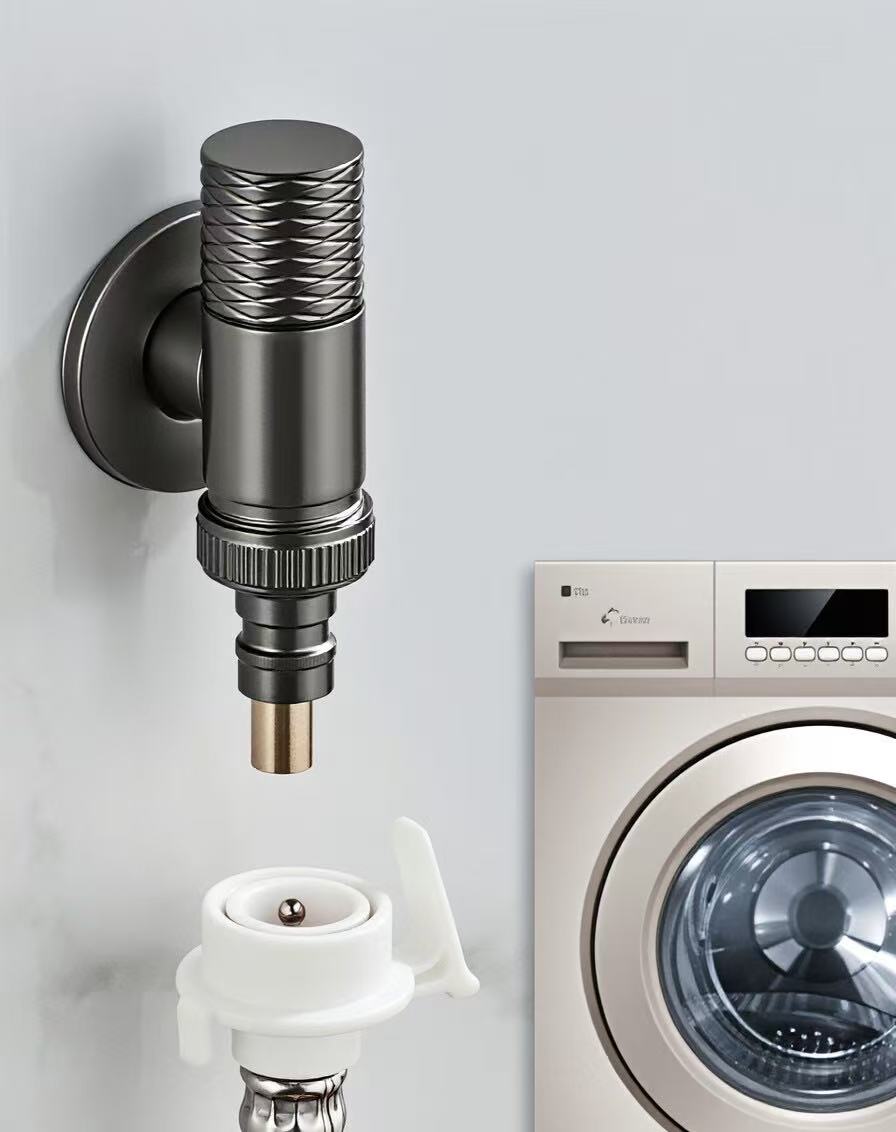 Gun Grey Knurled Handle Water Stop Angle Valve