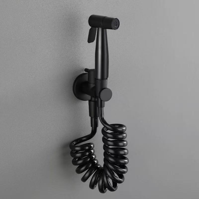 Wall-Mounted Black Pressure-Boosting Toilet Spray Gun