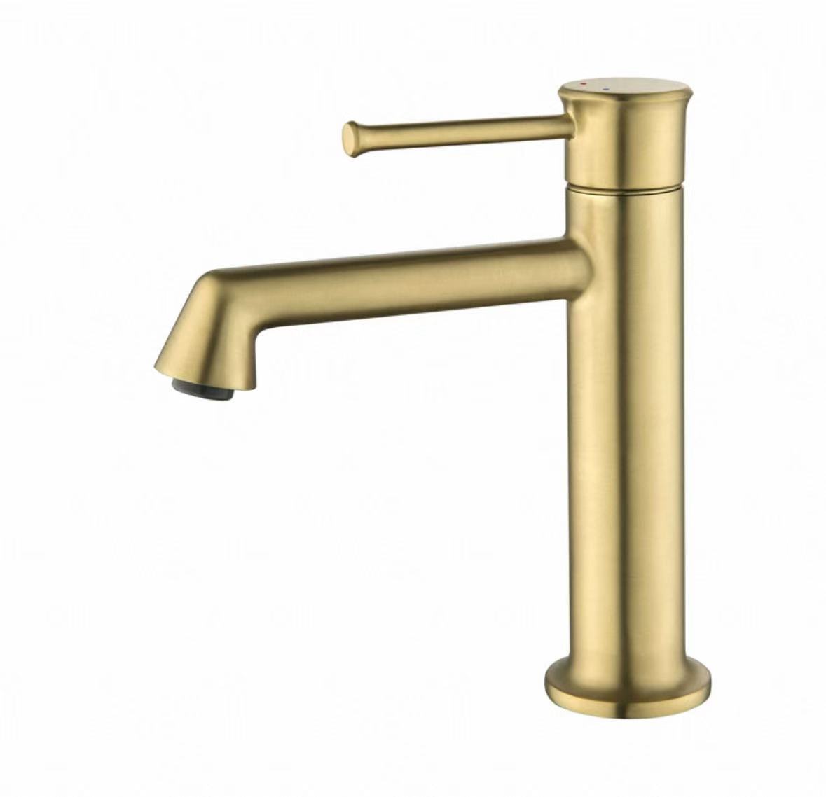 Faucet Kontrol Tunggal Silinder Emas Matte