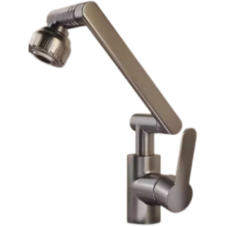 Faucet Mekanik Putar Abu-abu Matte