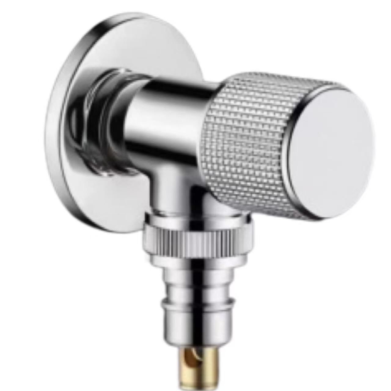 Katup Penghenti Air Mesin Cuci Kenop Knurled Krom Cermin