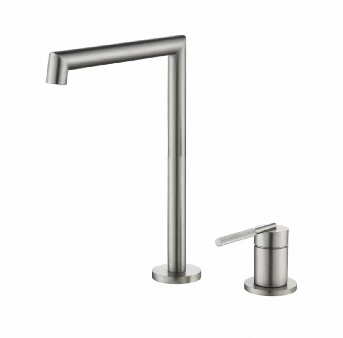 Faucet Split Geometris Cermin Perak